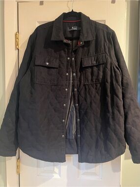 RAINFOREST Men's Black Quilted Shirt Jacket
